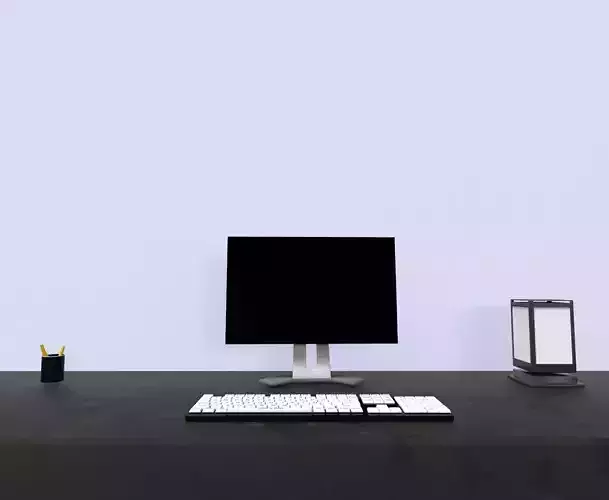 Study and computer table Free low-poly 3D model