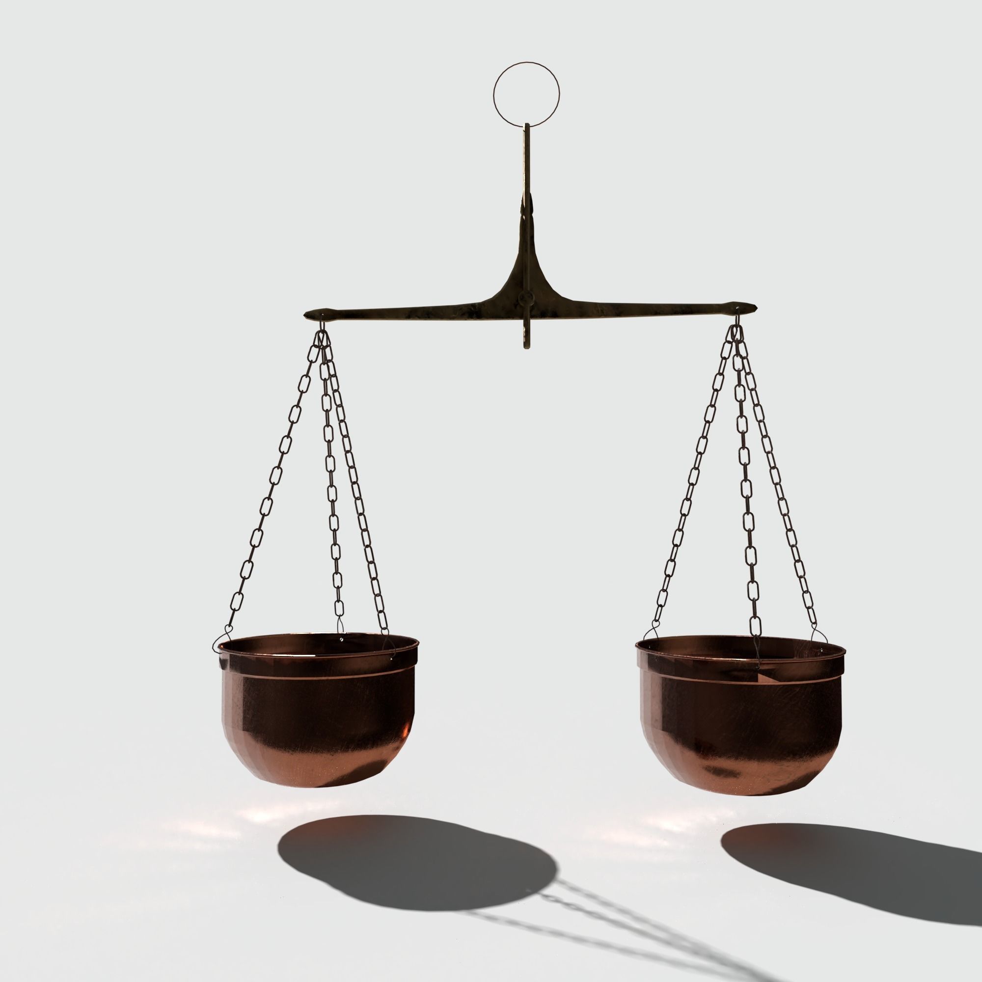PBR Scales balance scale with two bowls 3D model_2