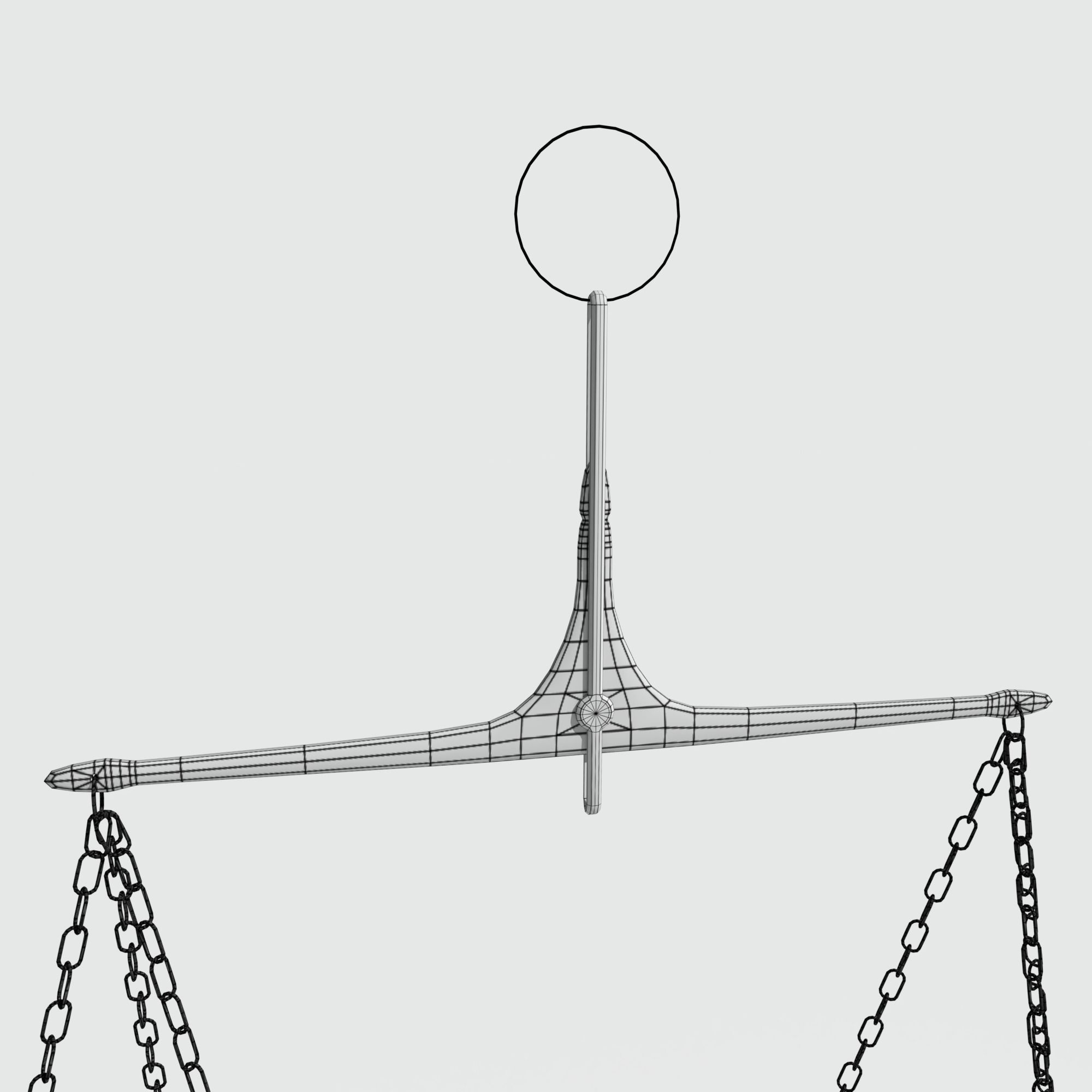 PBR Scales balance scale with two bowls 3D model_9
