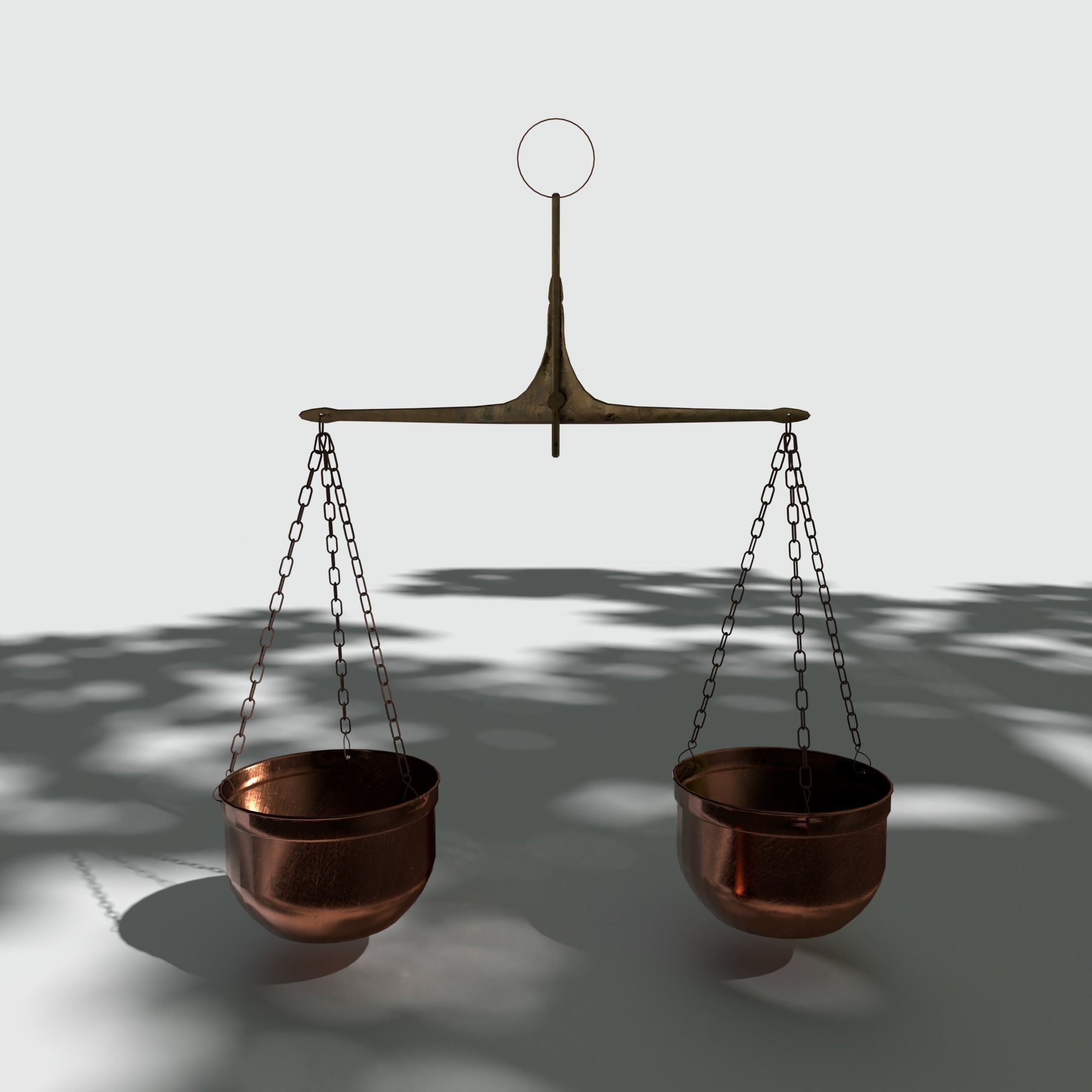 PBR Scales balance scale with two bowls 3D model_1