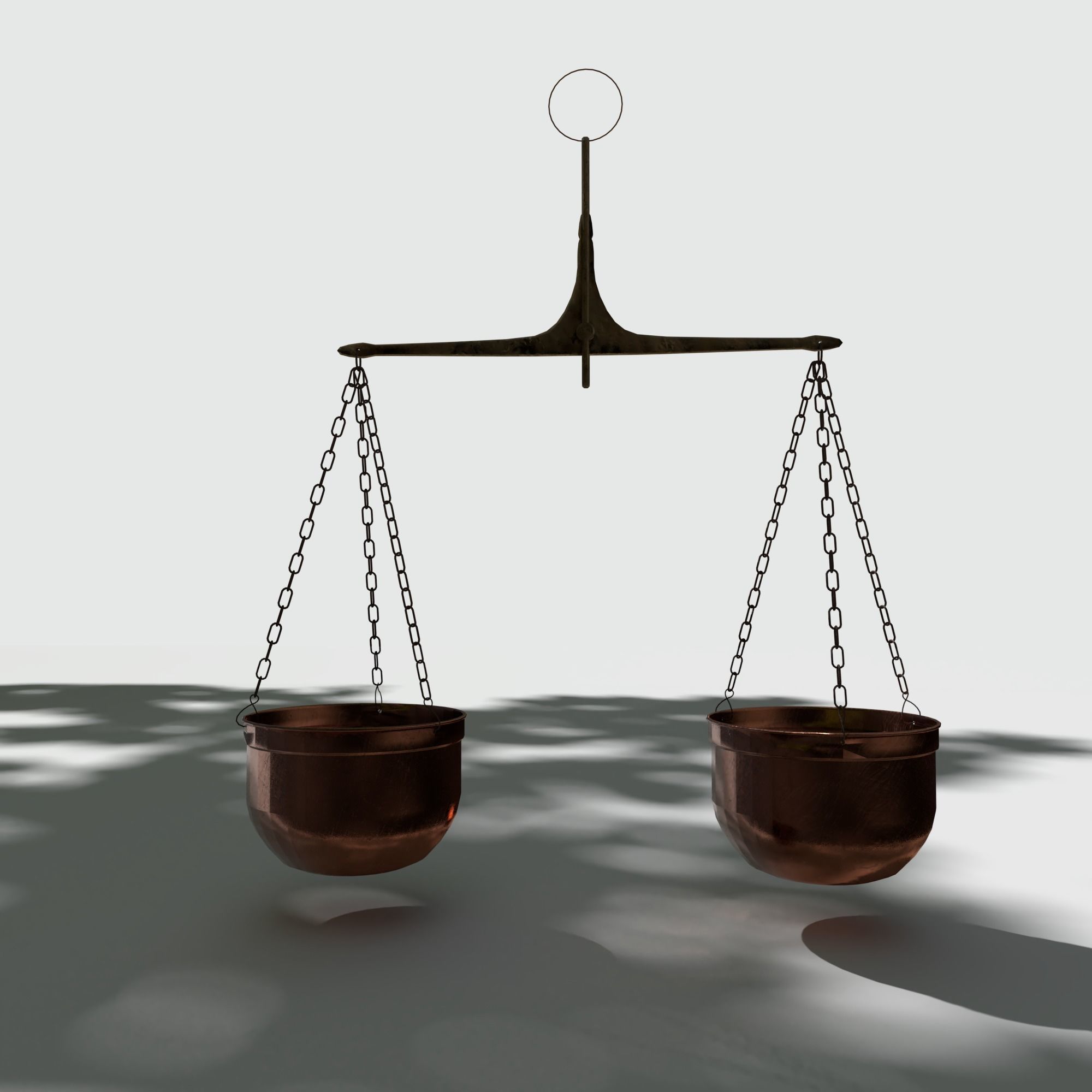 PBR Scales balance scale with two bowls 3D model_3