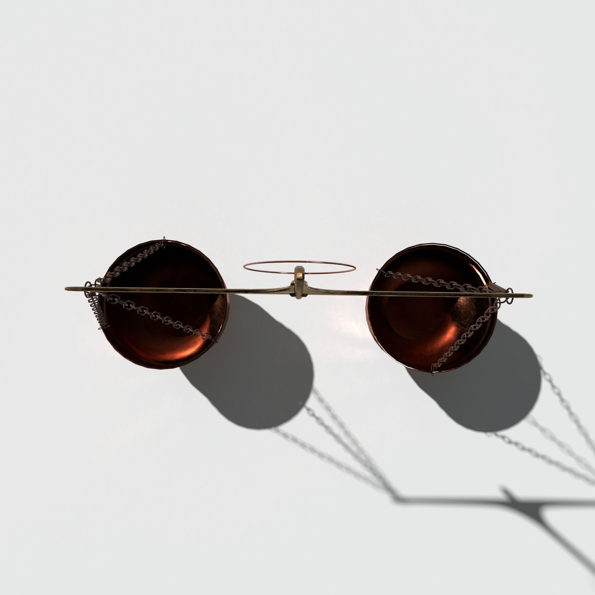 PBR Scales balance scale with two bowls 3D model_4