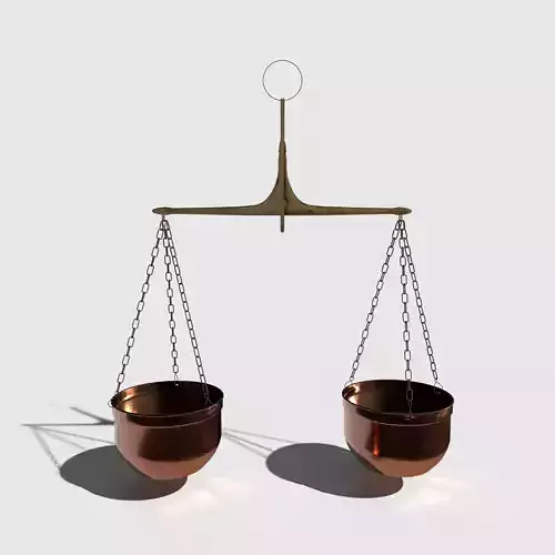 PBR Scales balance scale with two bowls 3D model