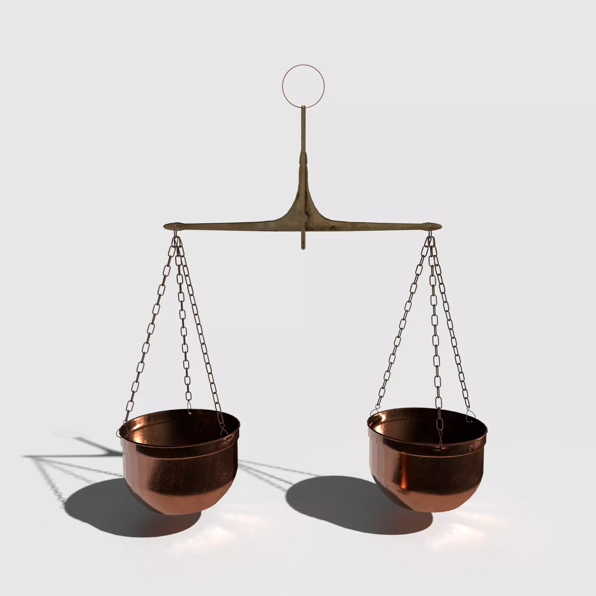 PBR Scales balance scale with two bowls 3D model_0