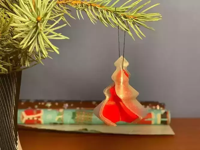 Twisted Christmas Tree Ornament Vase Mode 3D print model