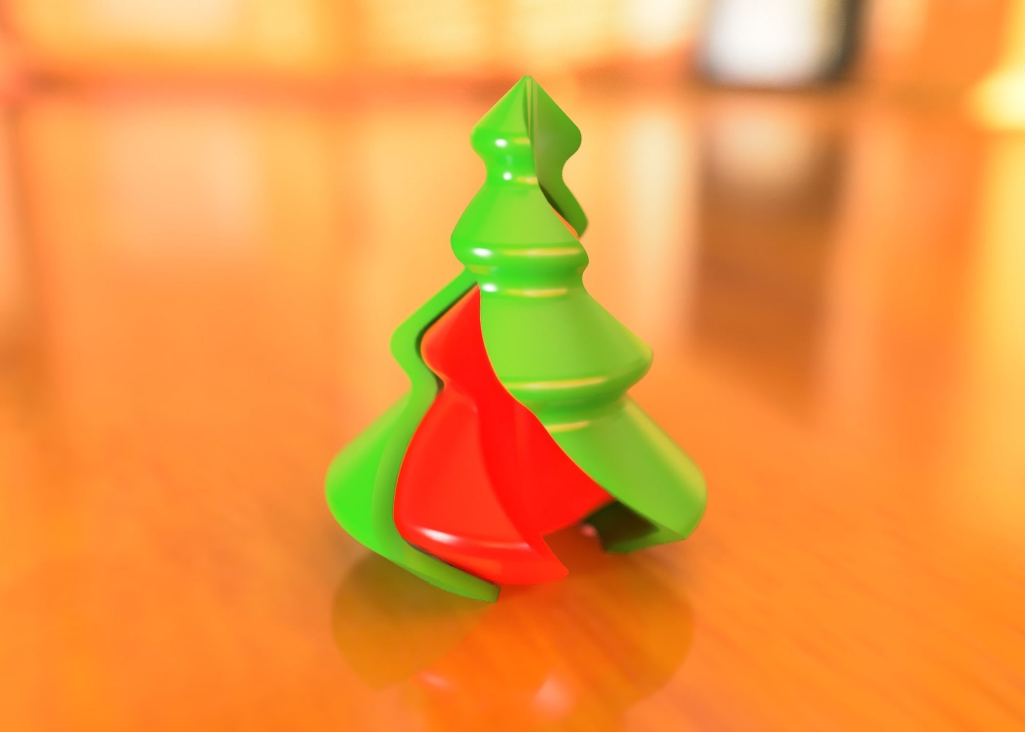 Twisted Christmas Tree Ornament Vase Mode 3D print model_5