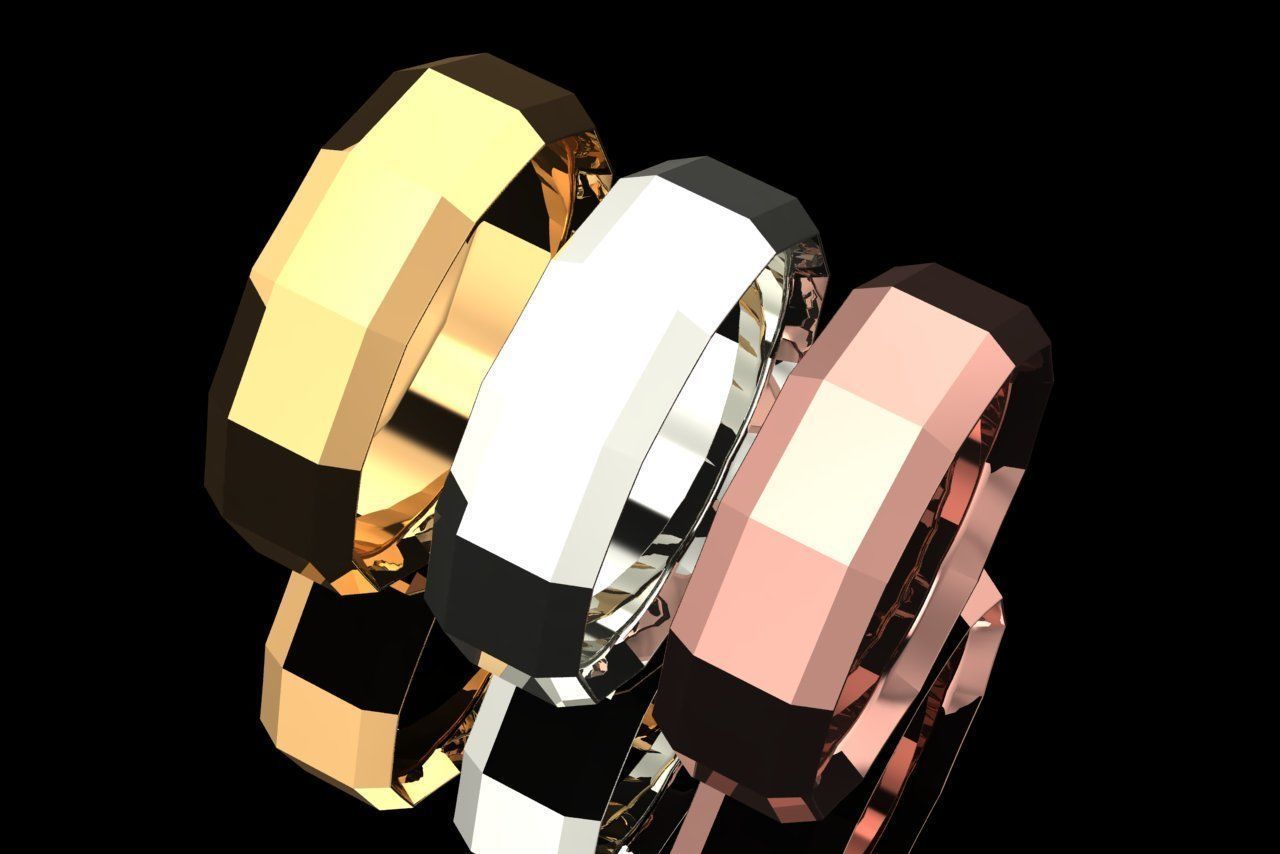 David Yurman Faceted Band Rings in Usa Size 3D print model_4