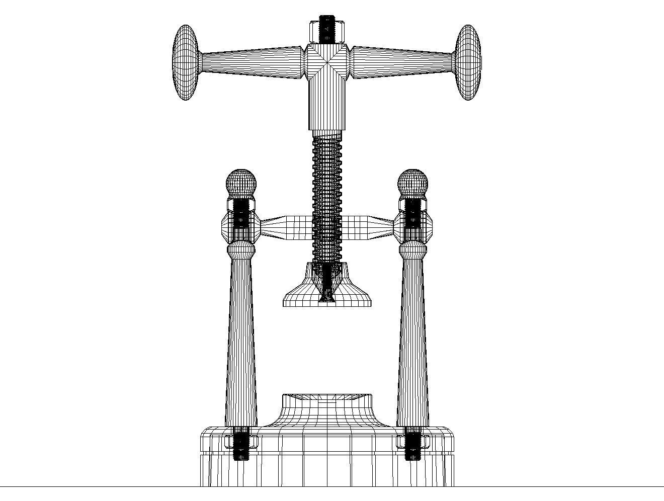 Nutcracker copper lever 3D model_3