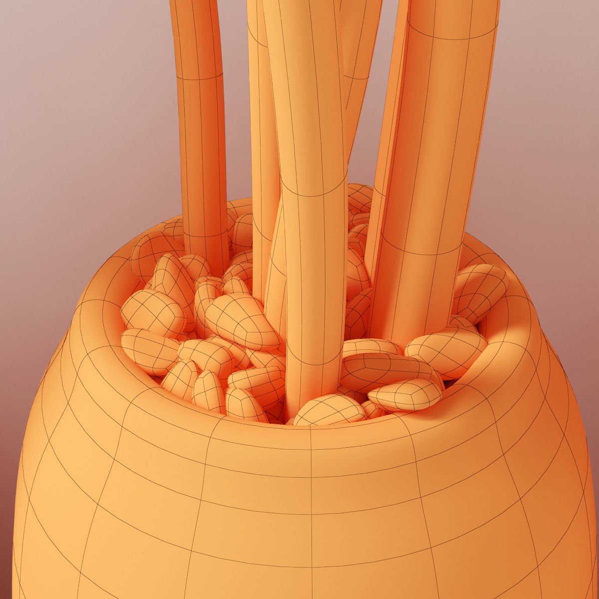 Dry branc vase decor n4 3D model_8