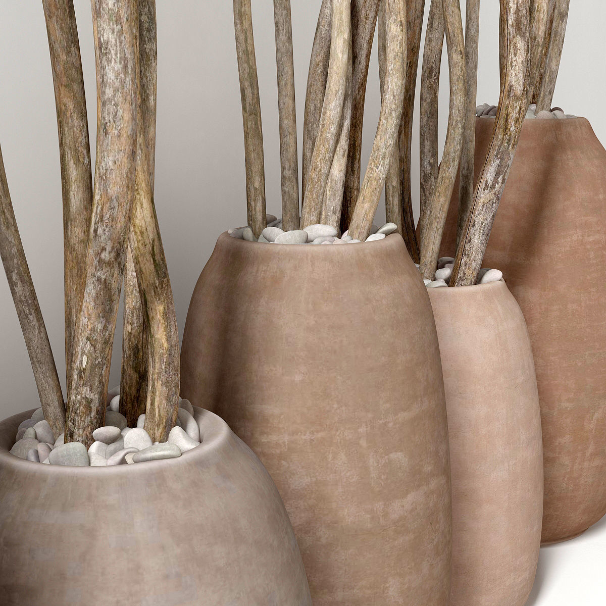 Dry branc vase decor n4 3D model_5