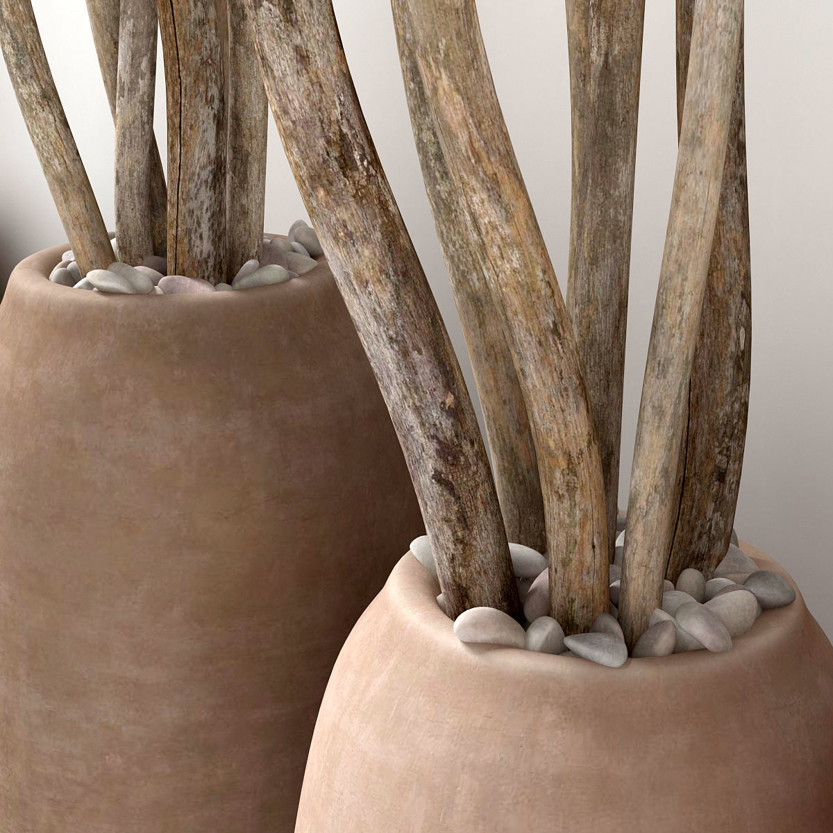 Dry branc vase decor n4 3D model_4