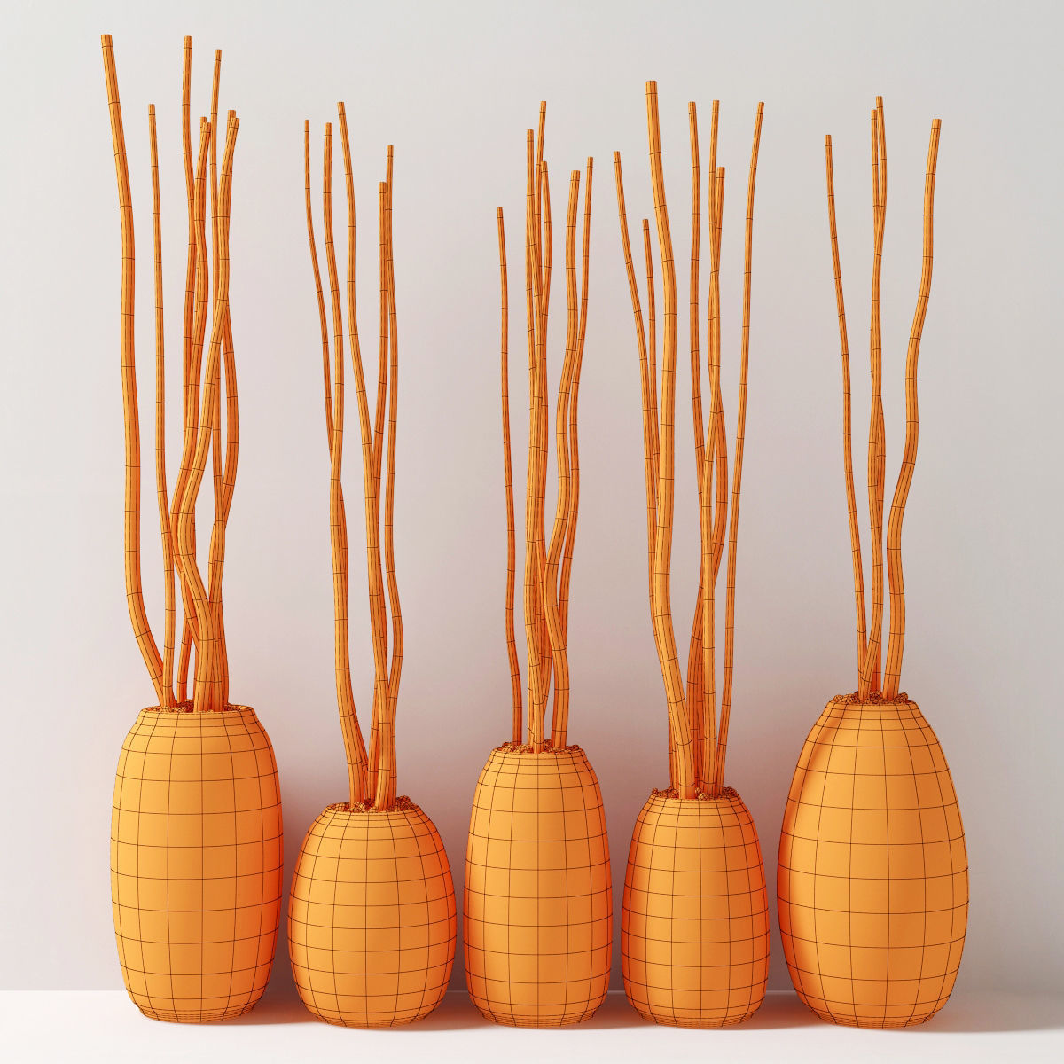 Dry branc vase decor n4 3D model_7