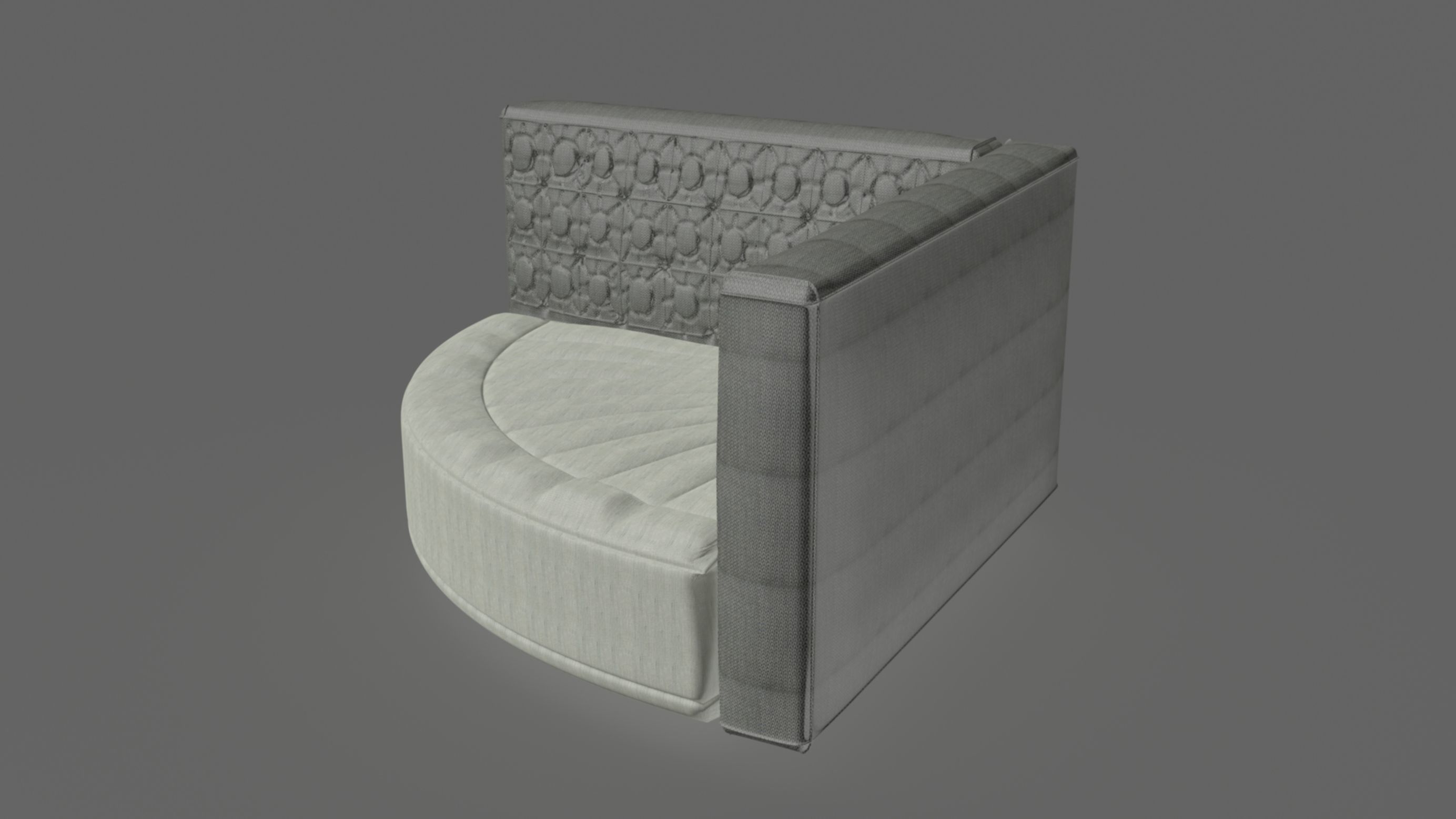 Quarter circle corner sofa elegant 3D model_3