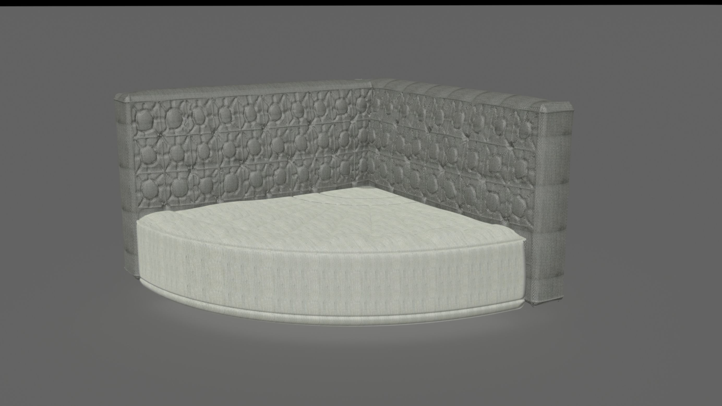 Quarter circle corner sofa elegant 3D model_2