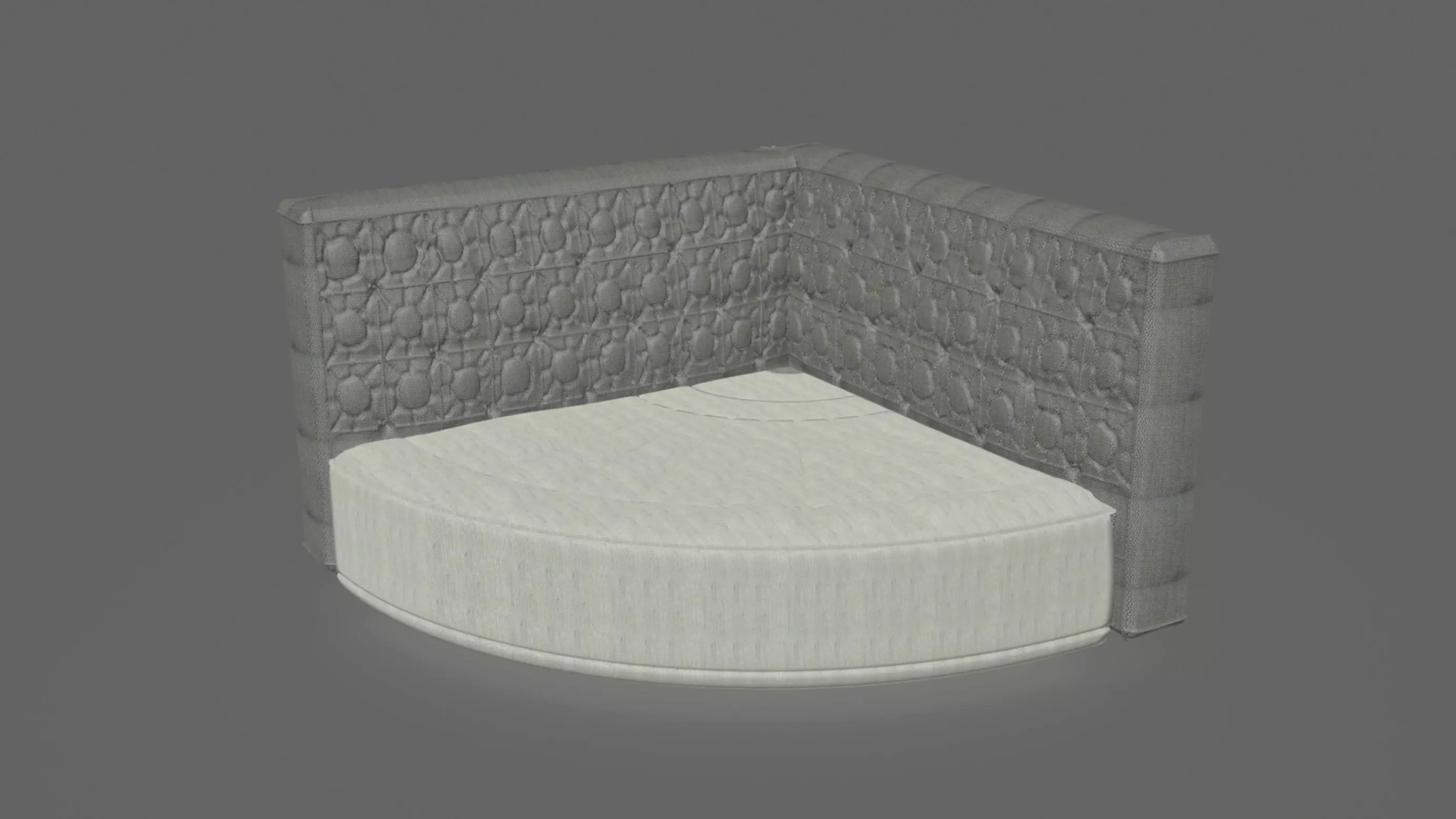 Quarter circle corner sofa elegant 3D model_0