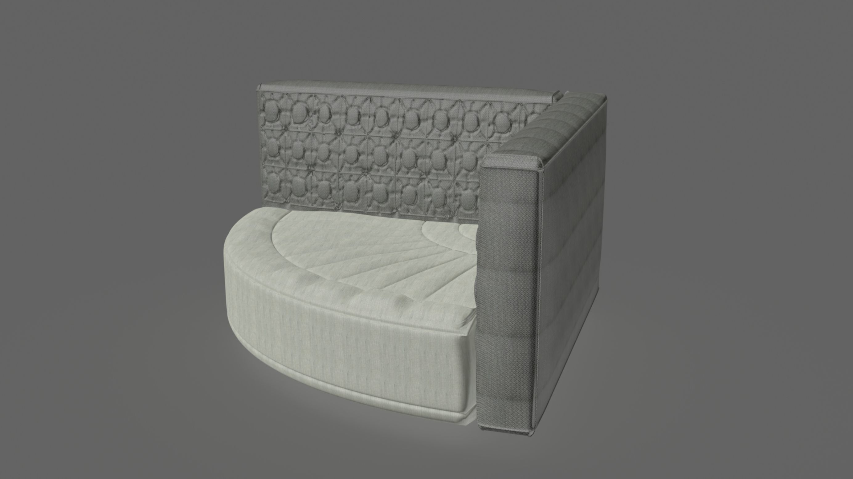 Quarter circle corner sofa elegant 3D model_5