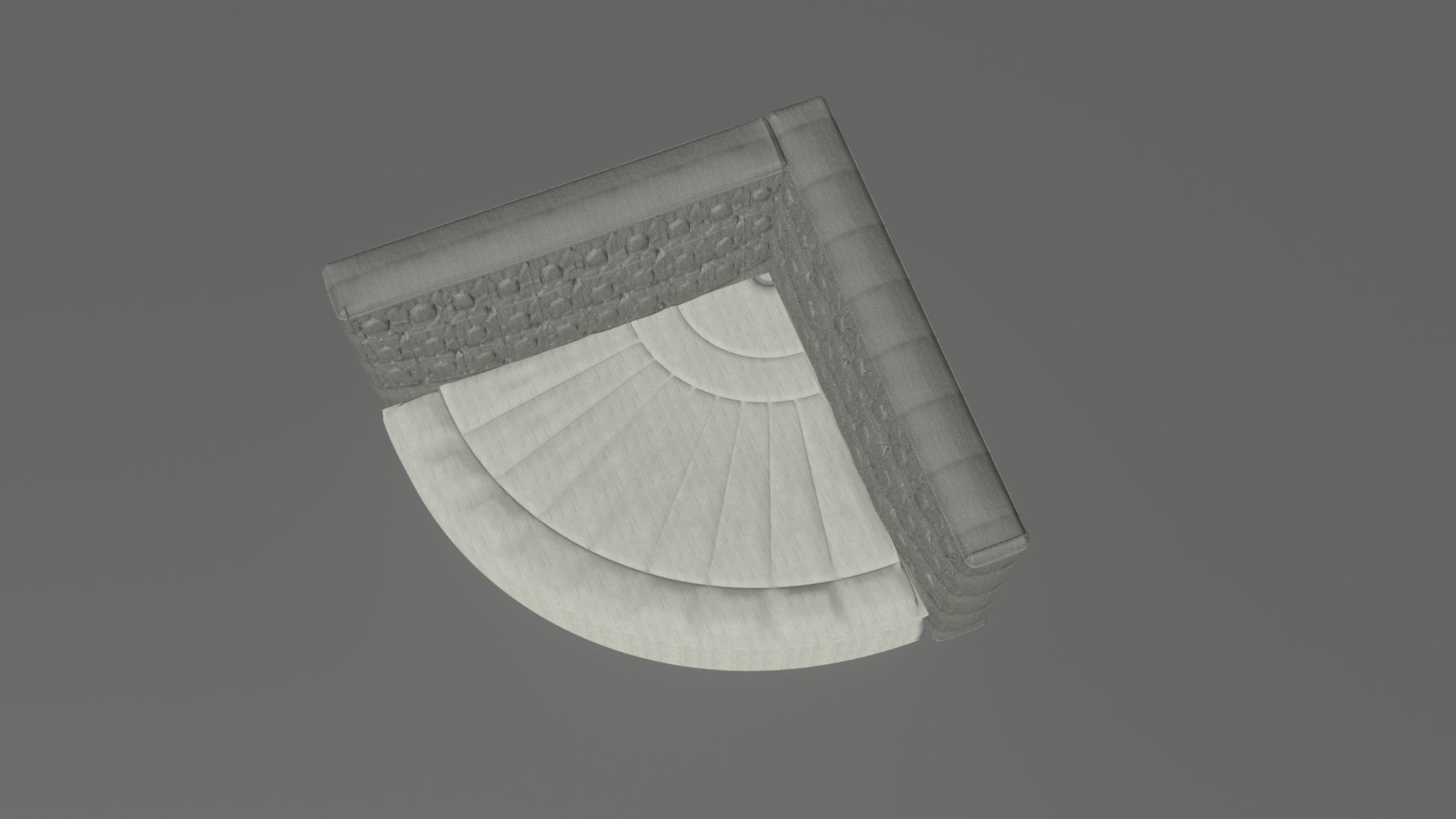 Quarter circle corner sofa elegant 3D model_6