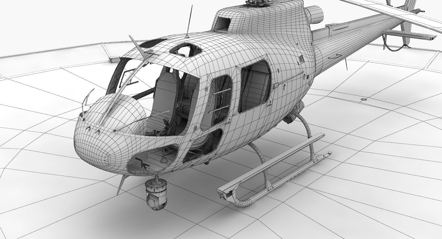 AS-350 Miami City Police Low-poly 3D model_18