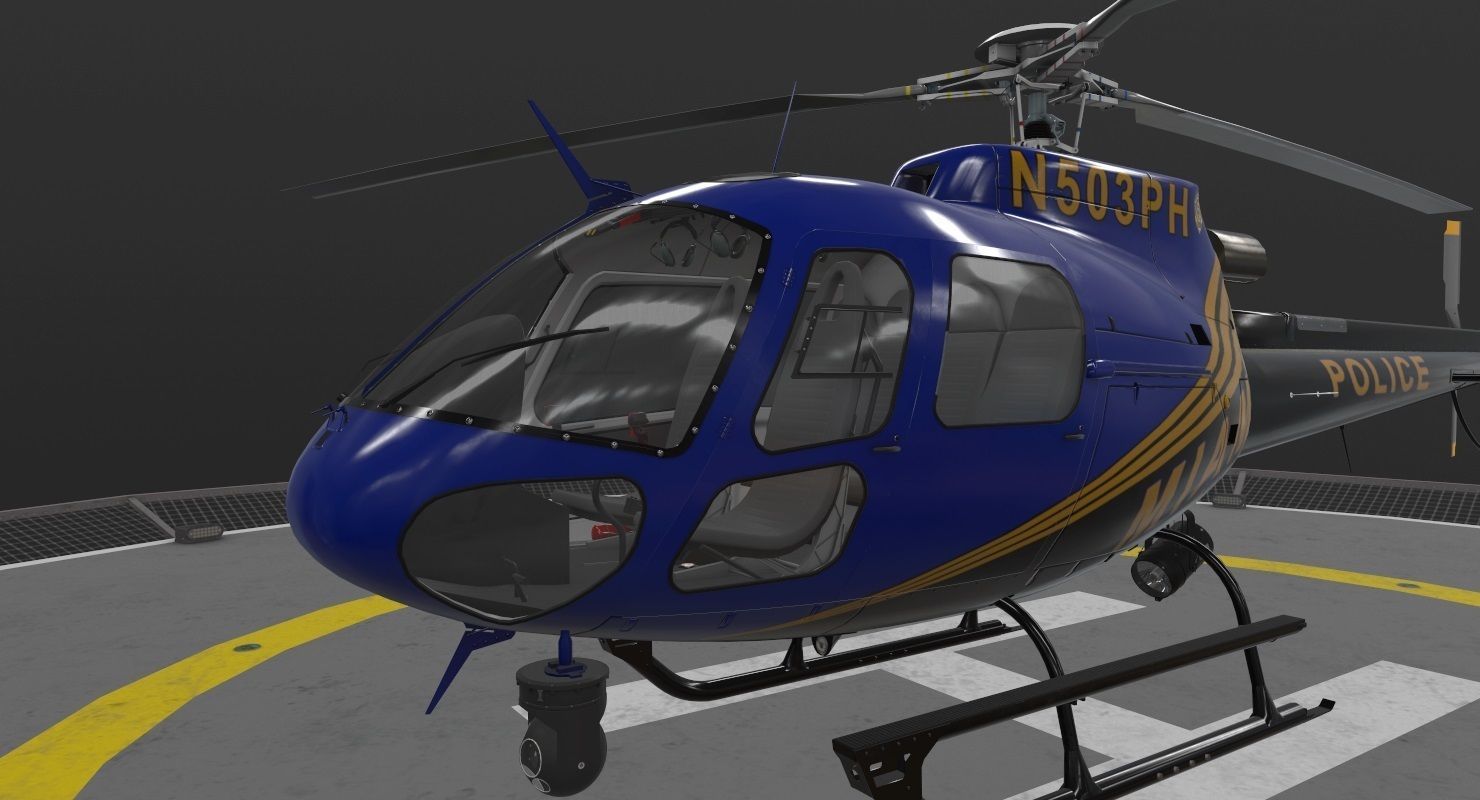 AS-350 Miami City Police Low-poly 3D model_5
