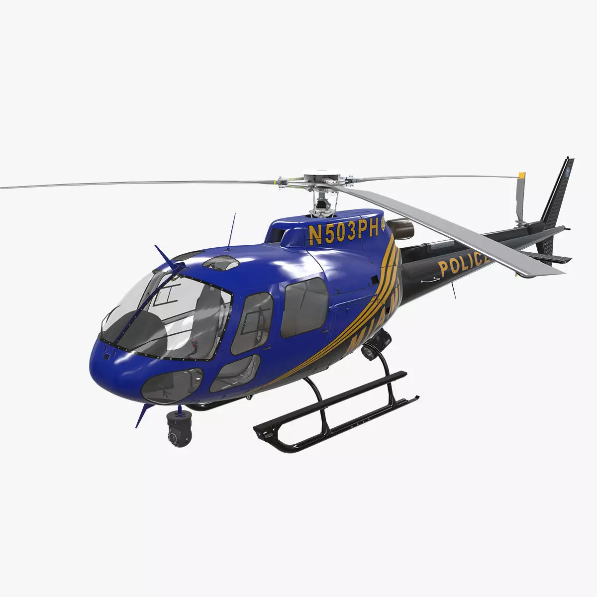 AS-350 Miami City Police Low-poly 3D model_0