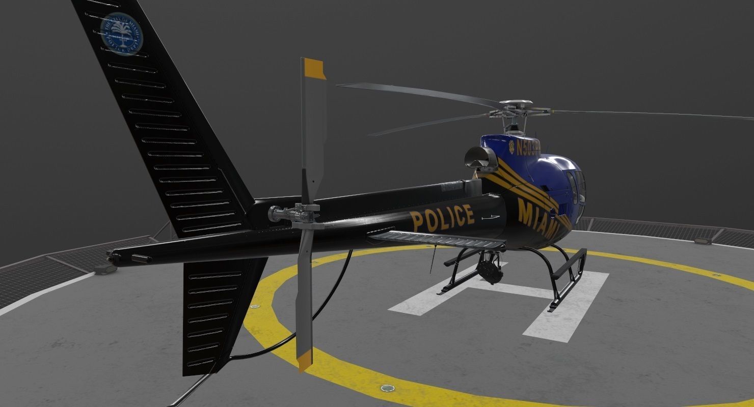 AS-350 Miami City Police Low-poly 3D model_3