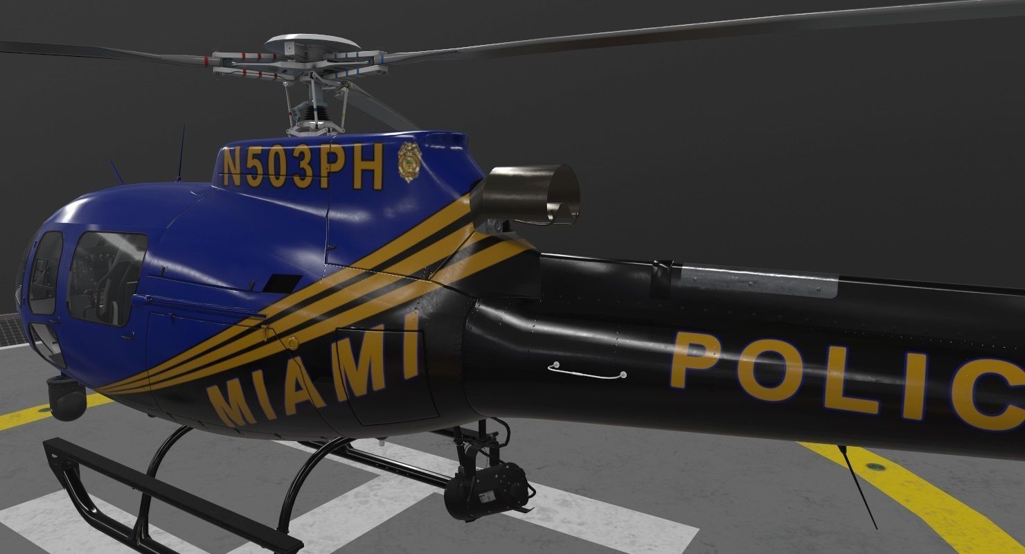 AS-350 Miami City Police Low-poly 3D model_4