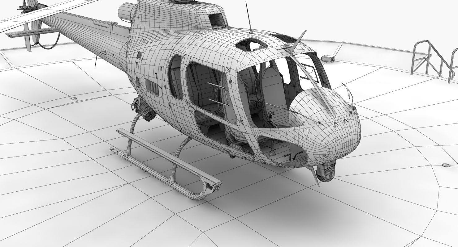 AS-350 Miami City Police Low-poly 3D model_19