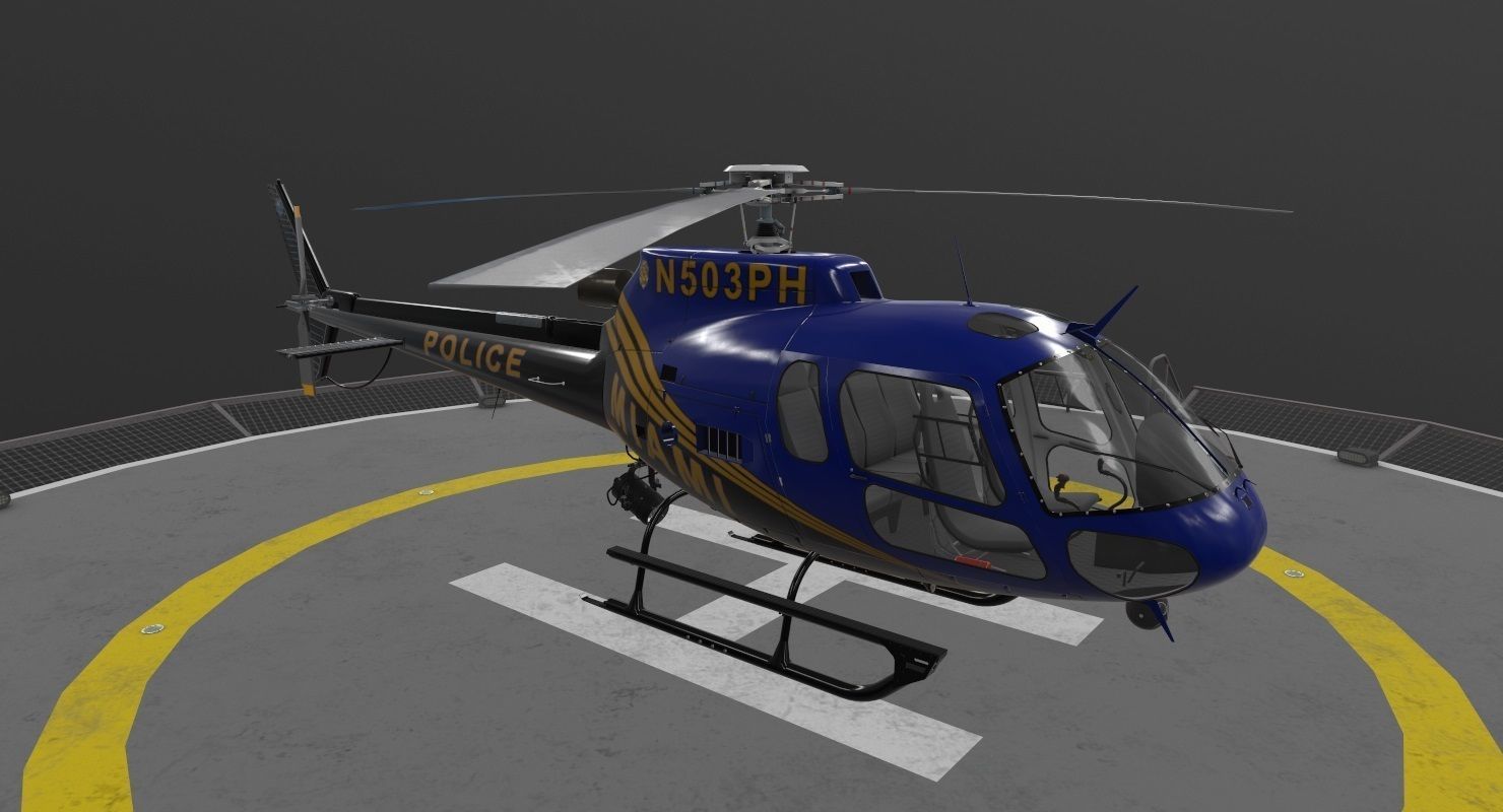 AS-350 Miami City Police Low-poly 3D model_2