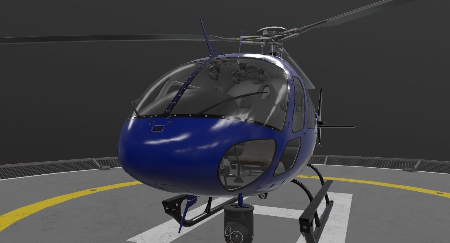 AS-350 Miami City Police Low-poly 3D model_7