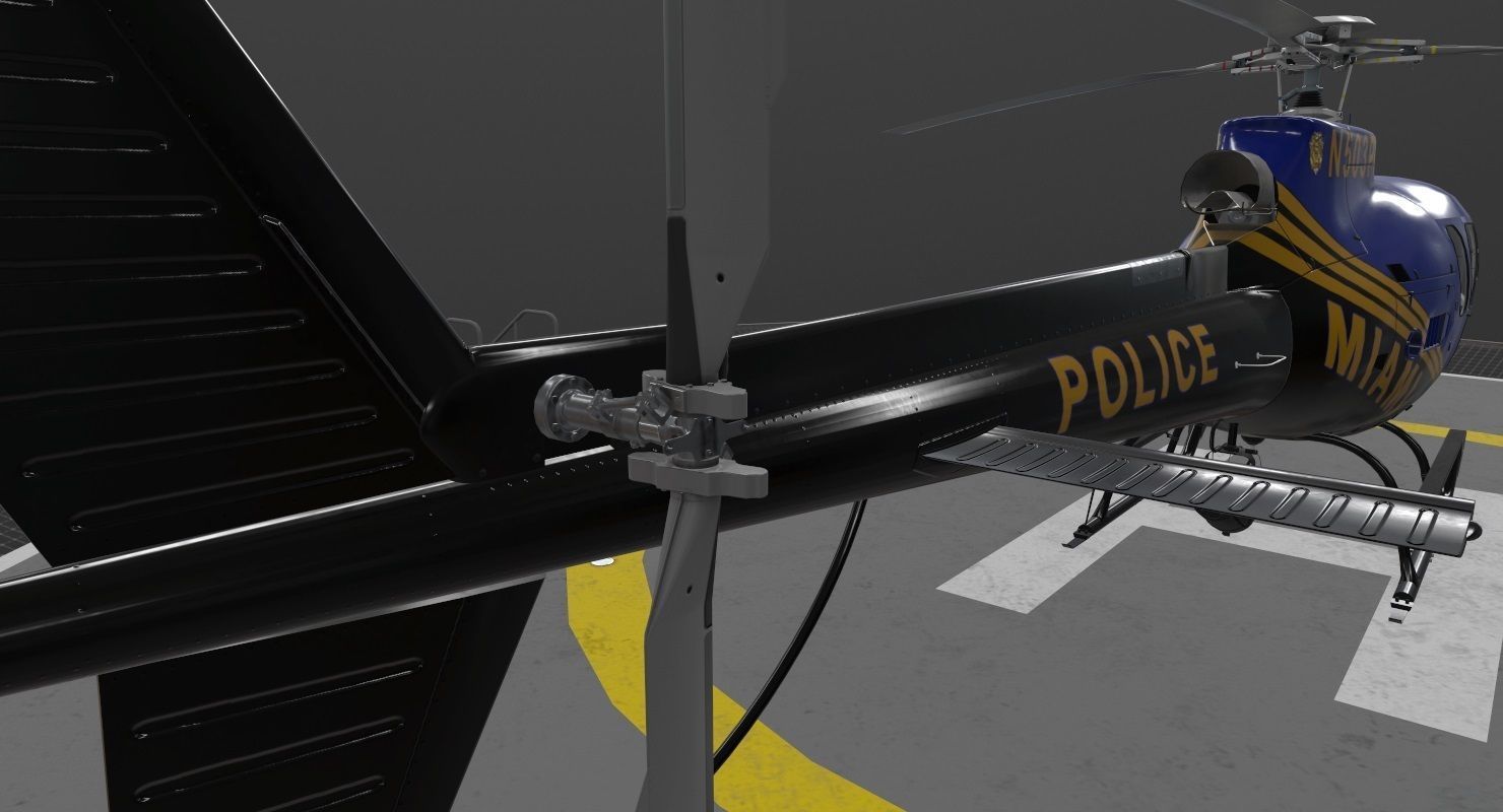 AS-350 Miami City Police Low-poly 3D model_9
