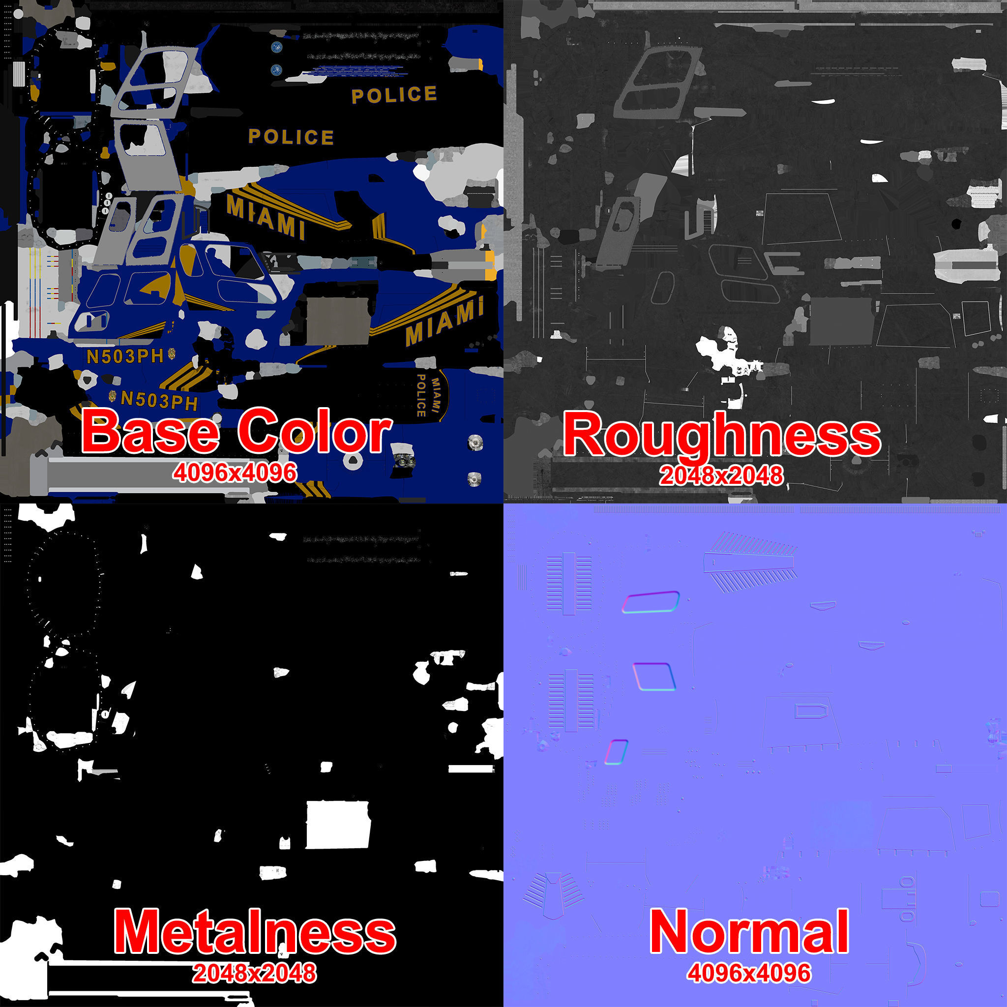 AS-350 Miami City Police Low-poly 3D model_16