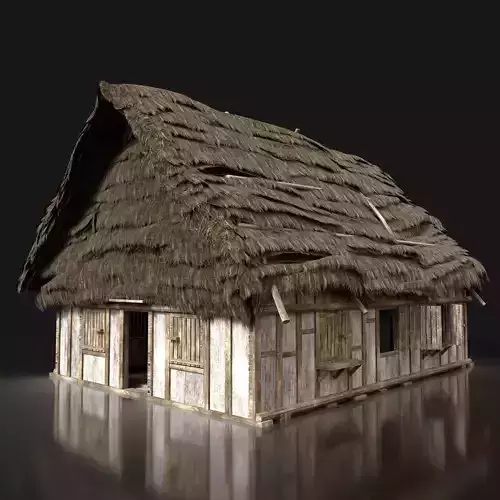 Next Gen AAA THATCHED FANTASY MEDIEVAL WOODEN HOUSE COTTAGE HUT Low-poly 3D model