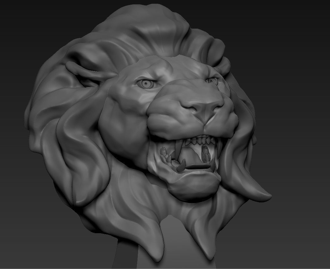 Lion Head  3D model_3