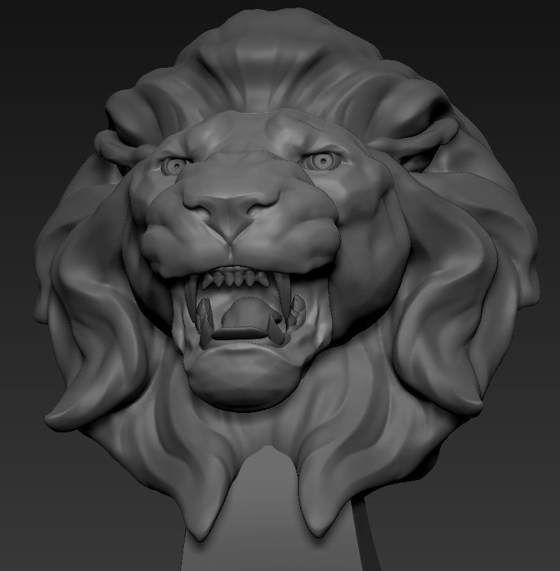Lion Head  3D model_4