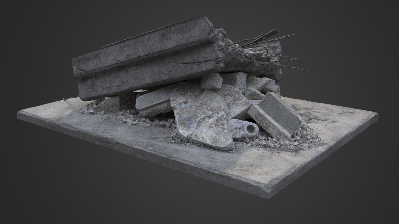 Bridge Damaged Element 3D model_1