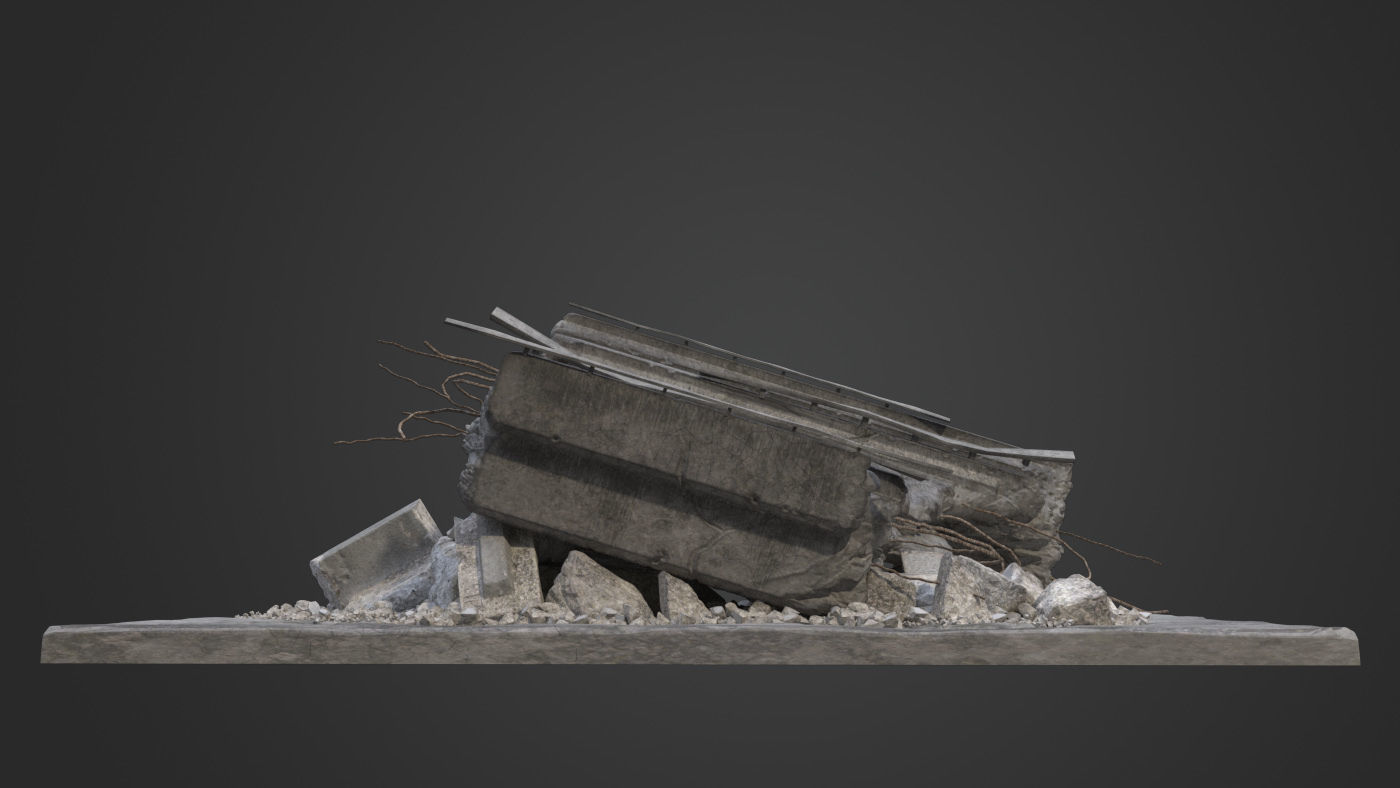 Bridge Damaged Element 3D model_7