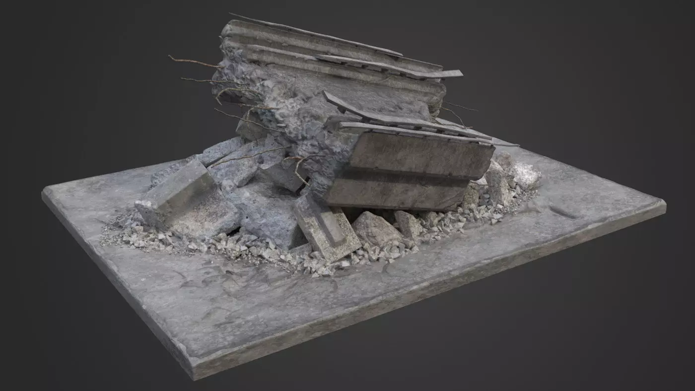 Bridge Damaged Element 3D model_0