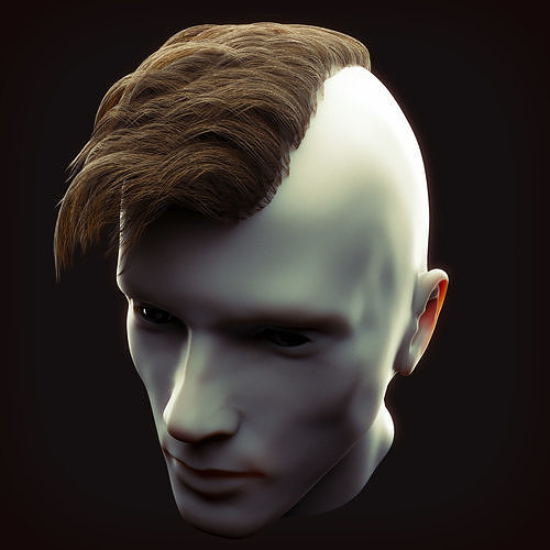 Undercut Hairstyle Low Poly 1 Low-poly 3D model