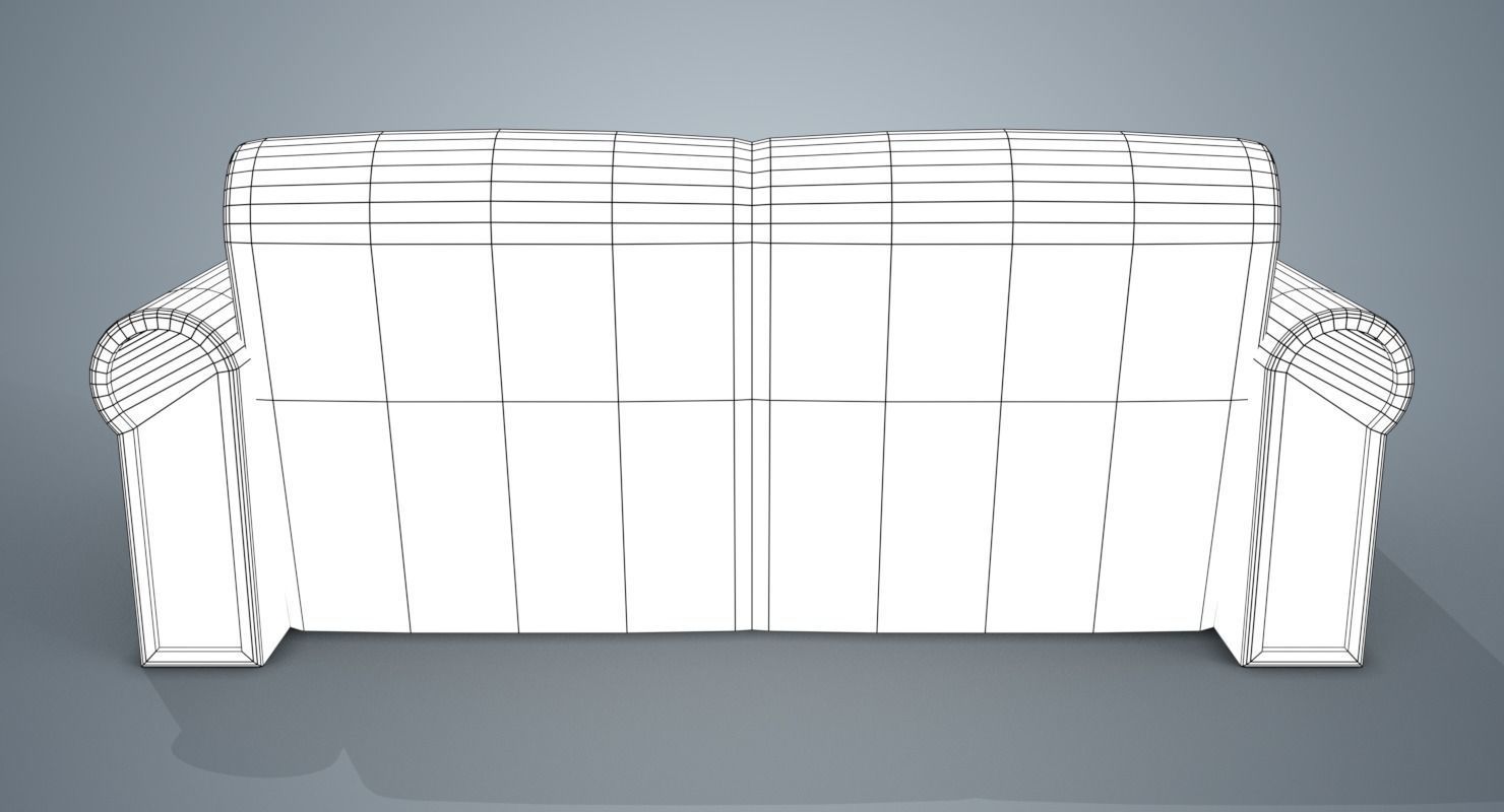 A Sofa with pattern Low-poly 3D model_8