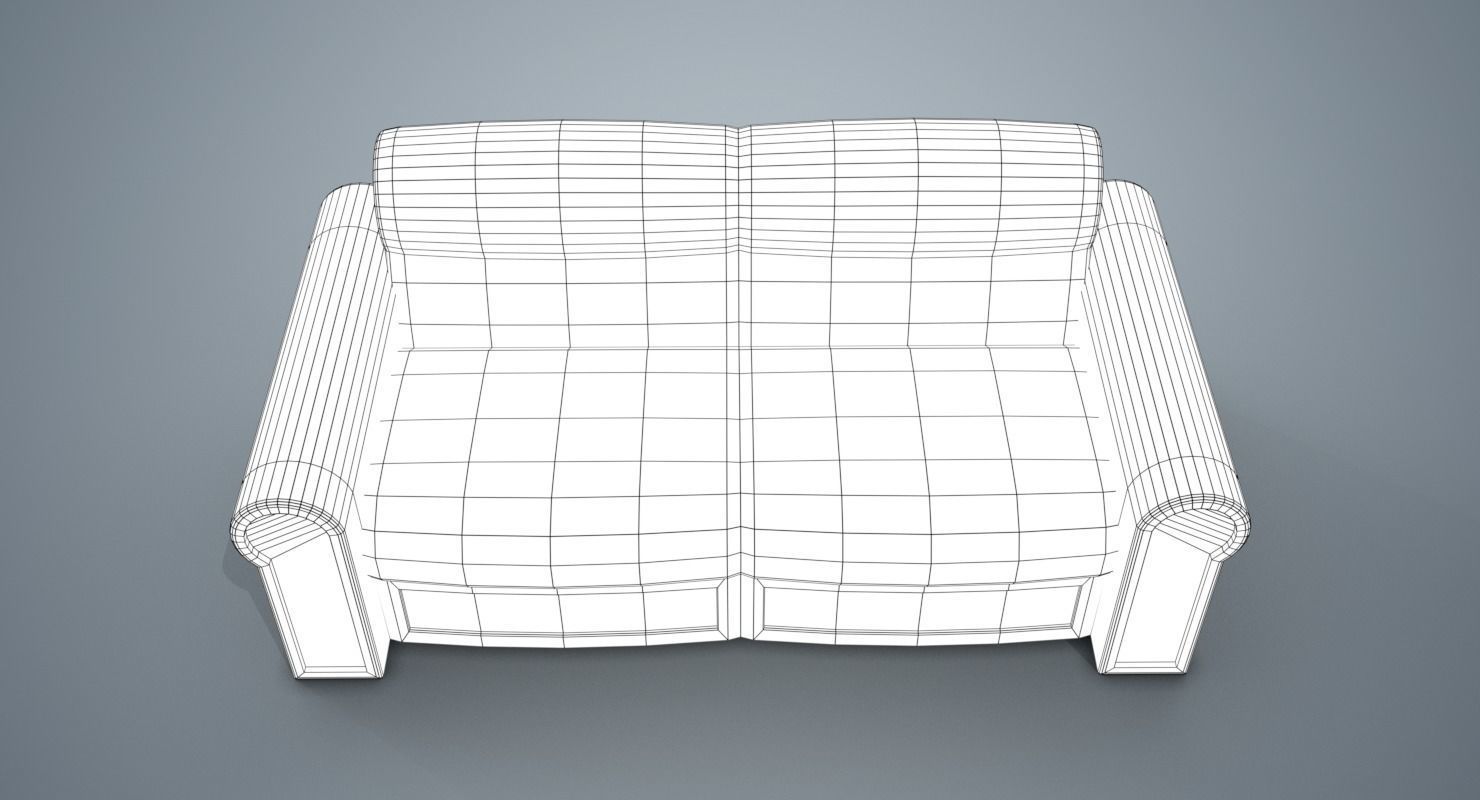 A Sofa with pattern Low-poly 3D model_10