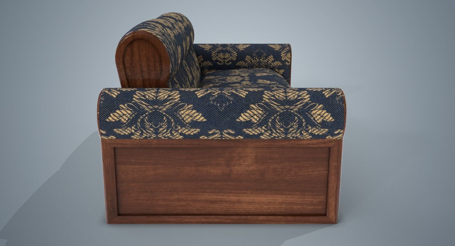 A Sofa with pattern Low-poly 3D model_11
