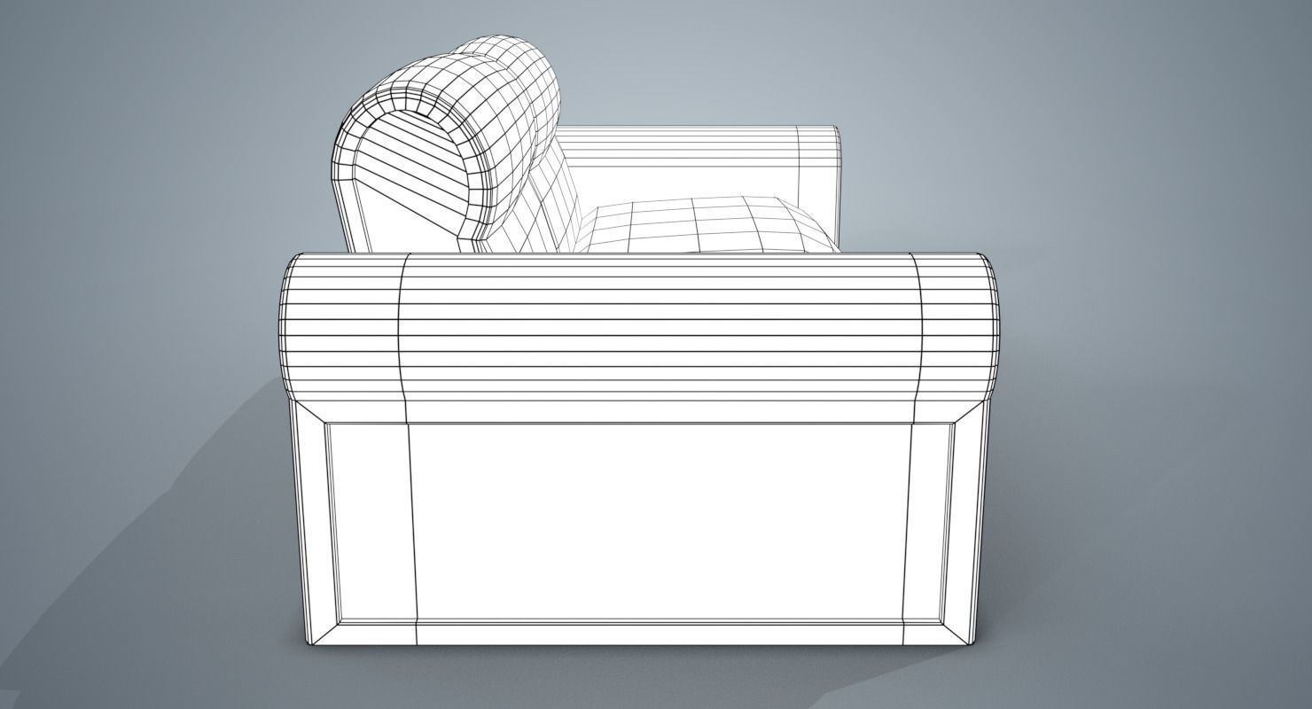 A Sofa with pattern Low-poly 3D model_12