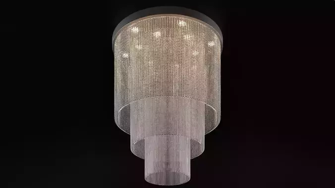 crystal chandelier made of metal and glass Free 3D model