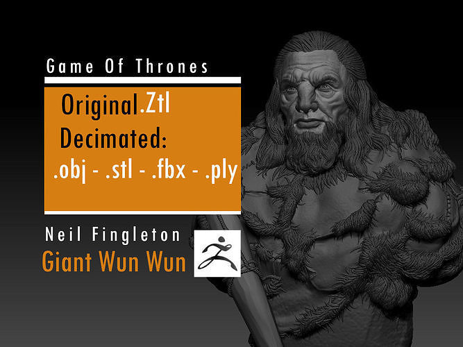 Neil Fingleton - Wun wun giant - Game of Thrones 3D print model