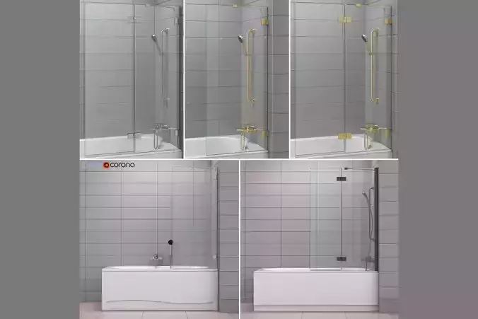 Shutters for baths and baths Radaway and Villeroy - Boch set 76 3D model