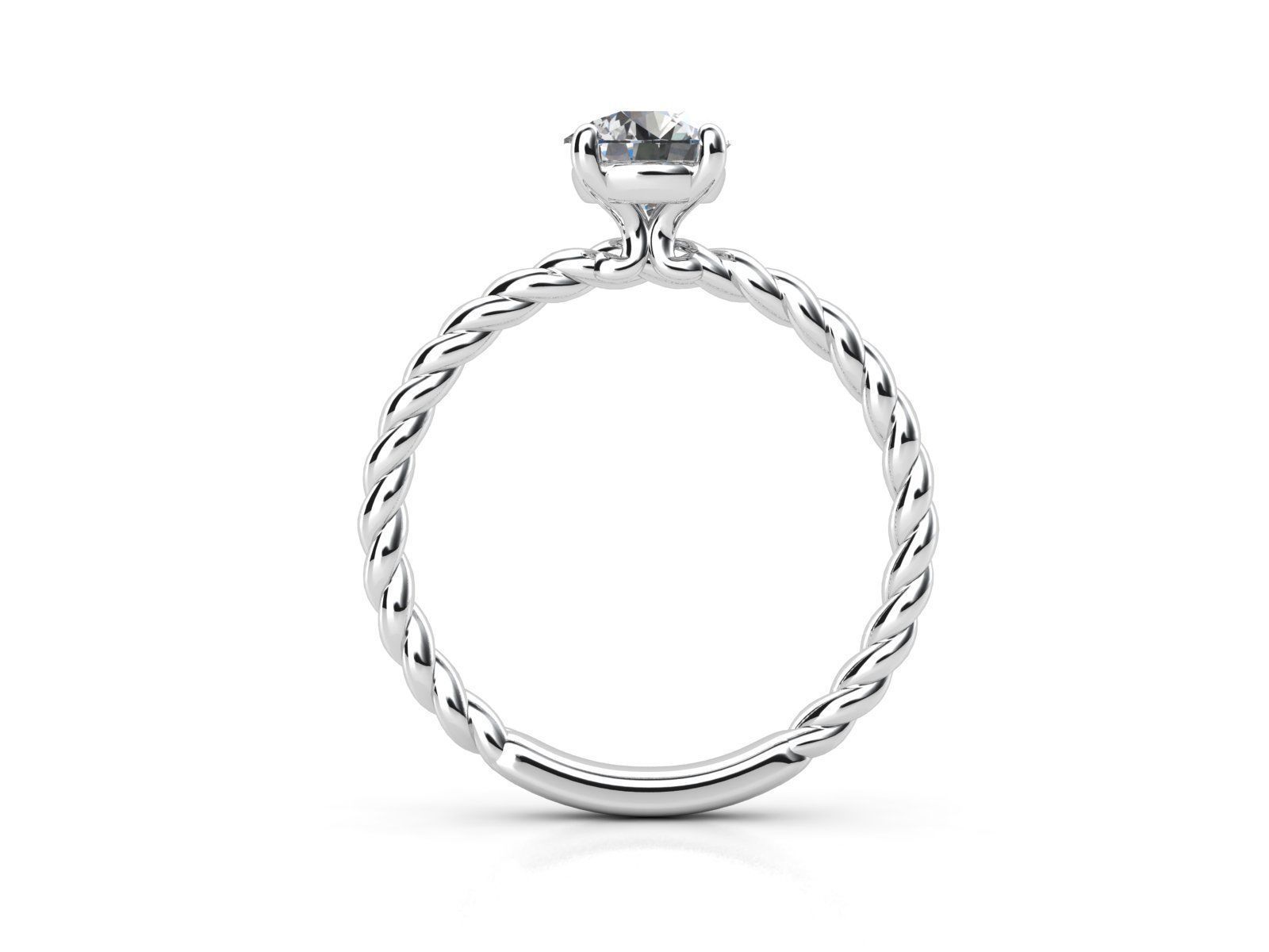 di021 diamond engagement ring with twist 3D print model_2