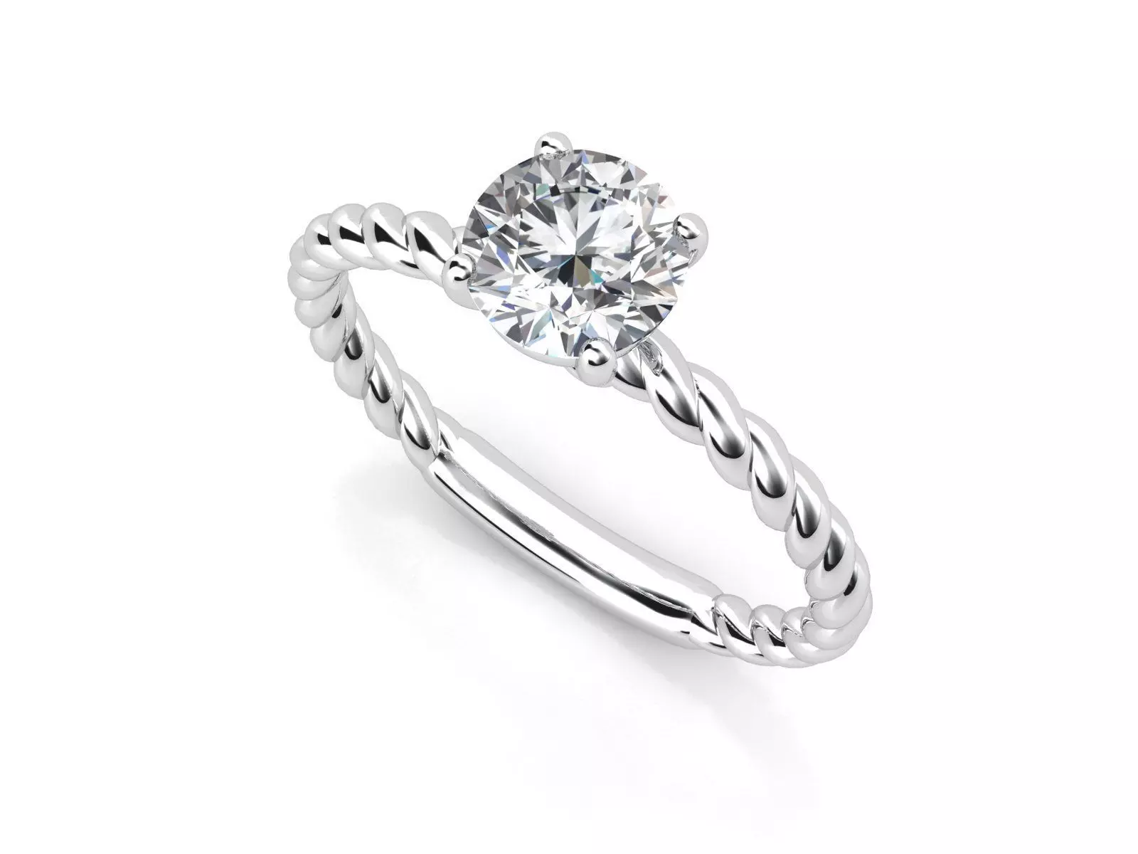 di021 diamond engagement ring with twist 3D print model_0