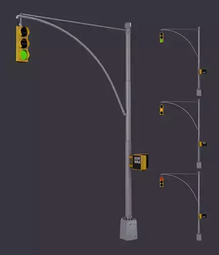 Traffic Light 02 Low Poly Game Ready Low-poly 3D model