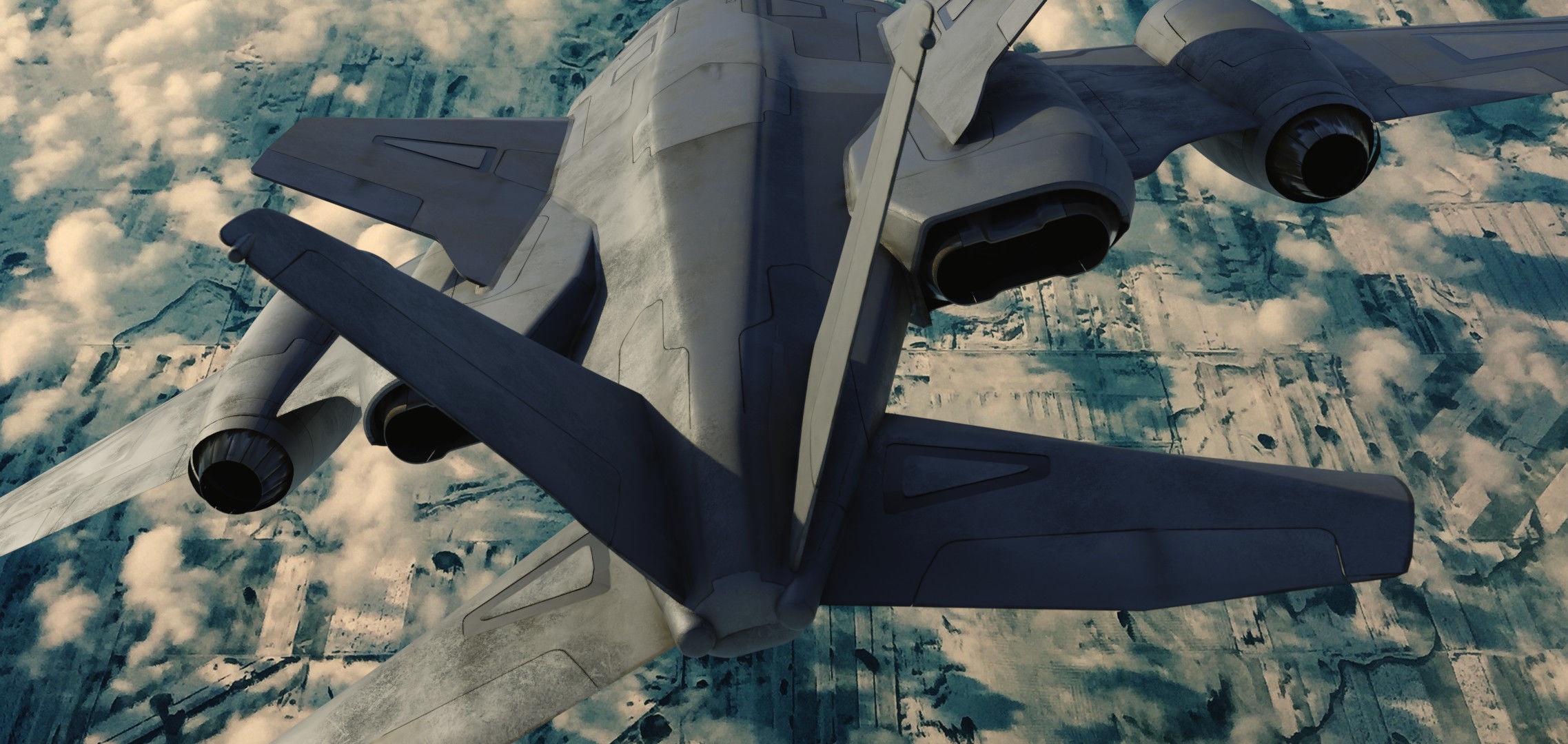 scifi interceptor aircraft Low-poly 3D model_1
