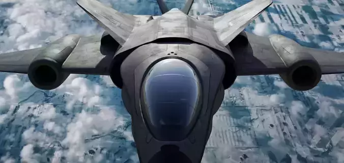 scifi interceptor aircraft Low-poly 3D model